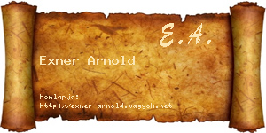 Exner Arnold névjegykártya
